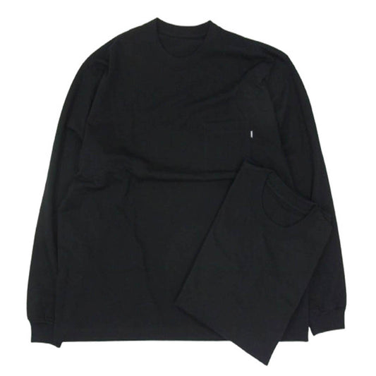 The Ennoy Professional ザ エンノイ プロフェッショナル POCKET & CREW 2PACK LS T-SHIRTS (BLACK) ポケット クルー 2パック 長袖 Tシャツ 2枚セット ブラック系 L【美品】【中古】