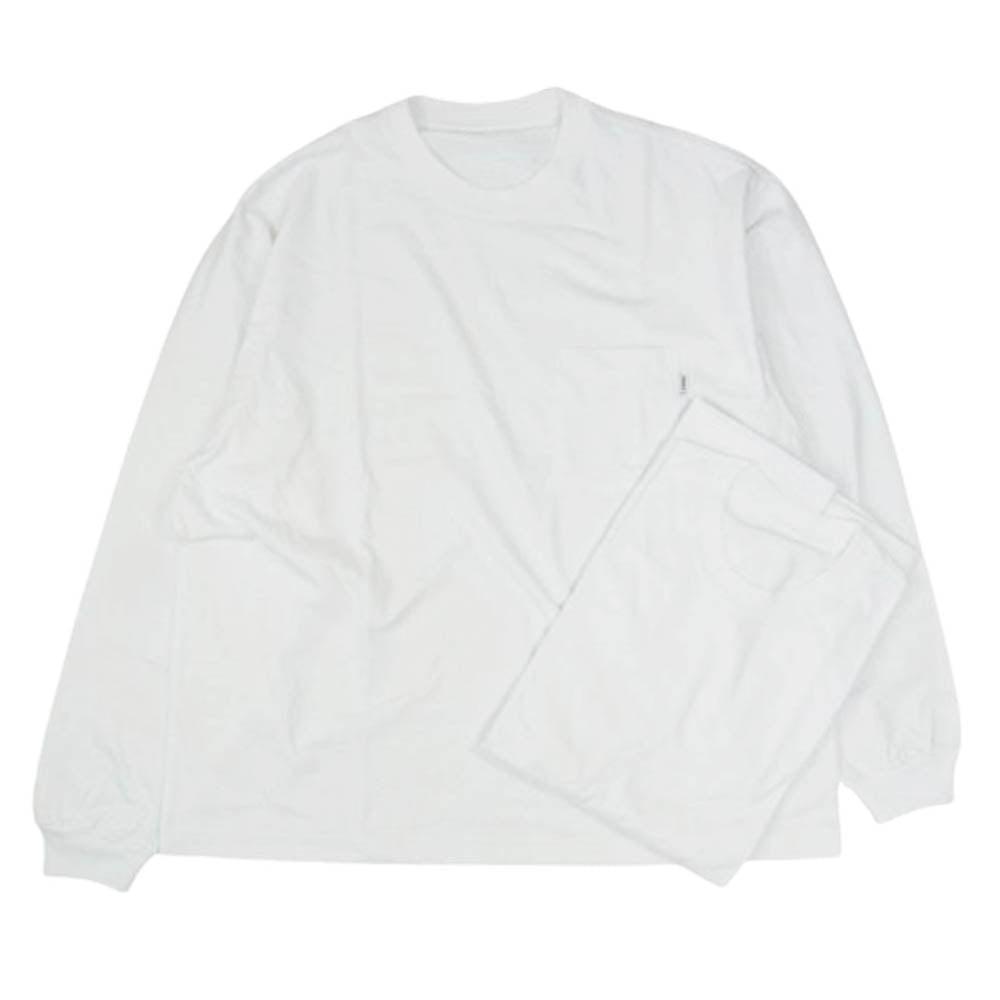 The Ennoy Professional ザ エンノイ プロフェッショナル POCKET & CREW 2PACK LS T-SHIRTS (WHITE) ポケット クルー 2パック 長袖 Tシャツ 2枚セット ホワイト系 L【美品】【中古】