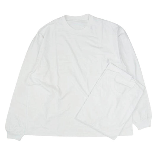 The Ennoy Professional ザ エンノイ プロフェッショナル POCKET & CREW 2PACK LS T-SHIRTS (WHITE) ポケット クルー 2パック 長袖 Tシャツ 2枚セット ホワイト系 L【美品】【中古】
