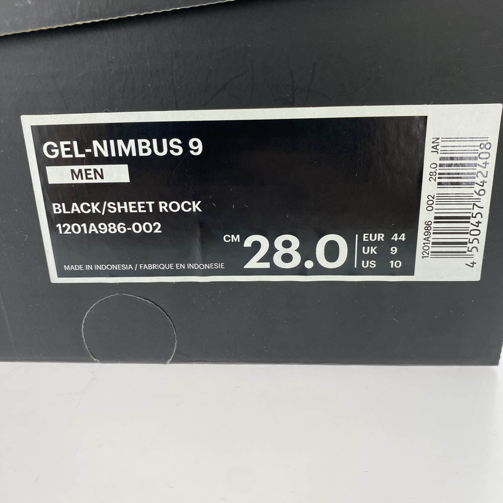 The Ennoy Professional ザ エンノイ プロフェッショナル 1201A986-002 ASICS GEL-NIMBUS 9 アシックス ゲル ニンバス ローカット スニーカー ブラック系 28cm【中古】