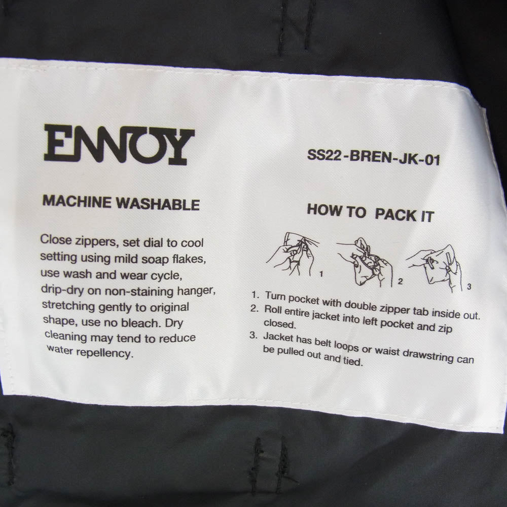 The Ennoy Professional ザ エンノイ プロフェッショナル PACKABLE NYLON JACKET ロゴ刺繍 パッカブル ナイロン ジャケット ブラック系 L【中古】