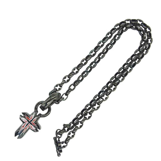 STARLIN GEAR スターリンギア グルーブクロスペンダントトップ アンカーチェーンネックレス ブラックコーティング シルバー925 ブラック系【中古】