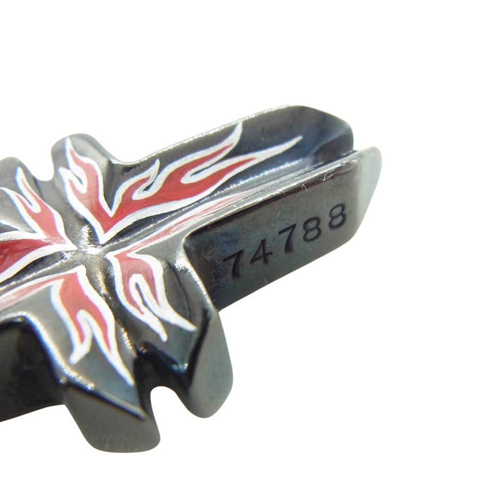 STARLIN GEAR スターリンギア グルーブクロスペンダントトップ アンカーチェーンネックレス ブラックコーティング シルバー925 ブラック系【中古】