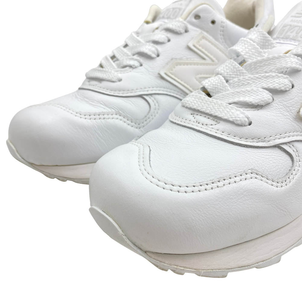 NEW BALANCE ニューバランス M1400B made in USA オールレザー ローカット スニーカー ホワイト系 26cm【中古】