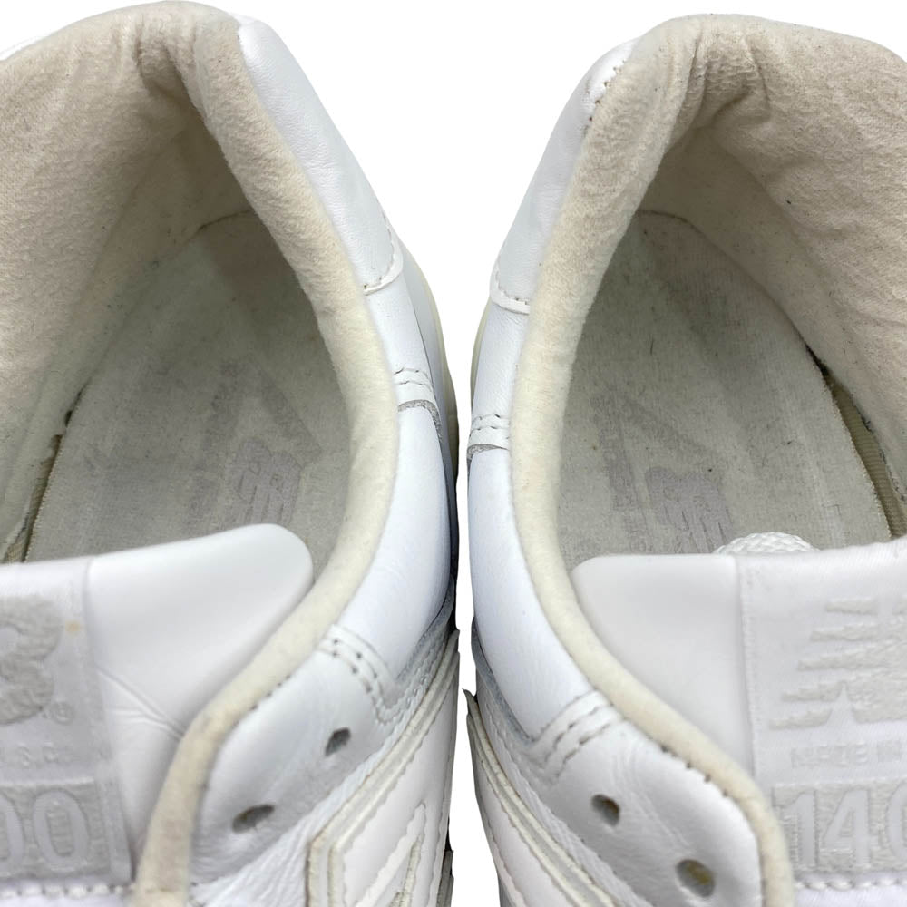 NEW BALANCE ニューバランス M1400B made in USA オールレザー ローカット スニーカー ホワイト系 26cm【中古】