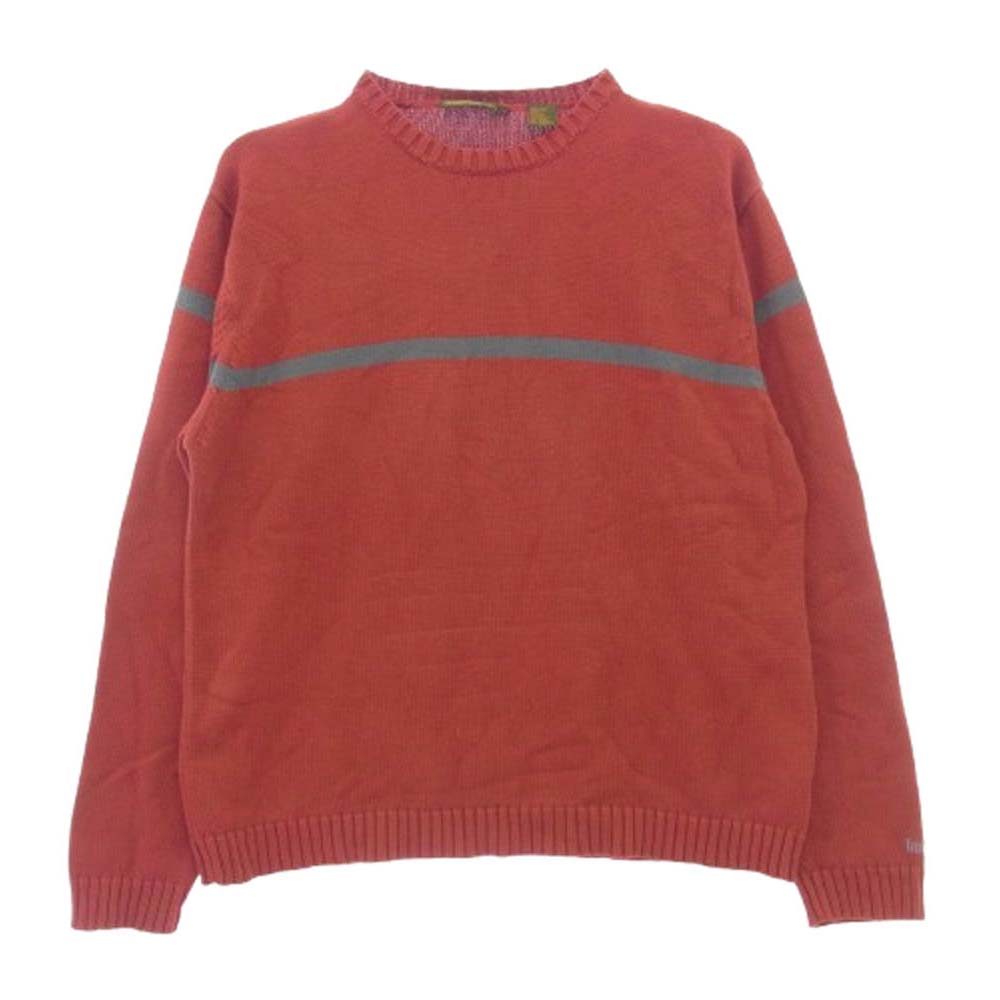 Timberland ティンバーランド Vintage ヴィンテージ 90s 袖ロゴ刺繍 ニット セーター エンジ系 XL【中古】