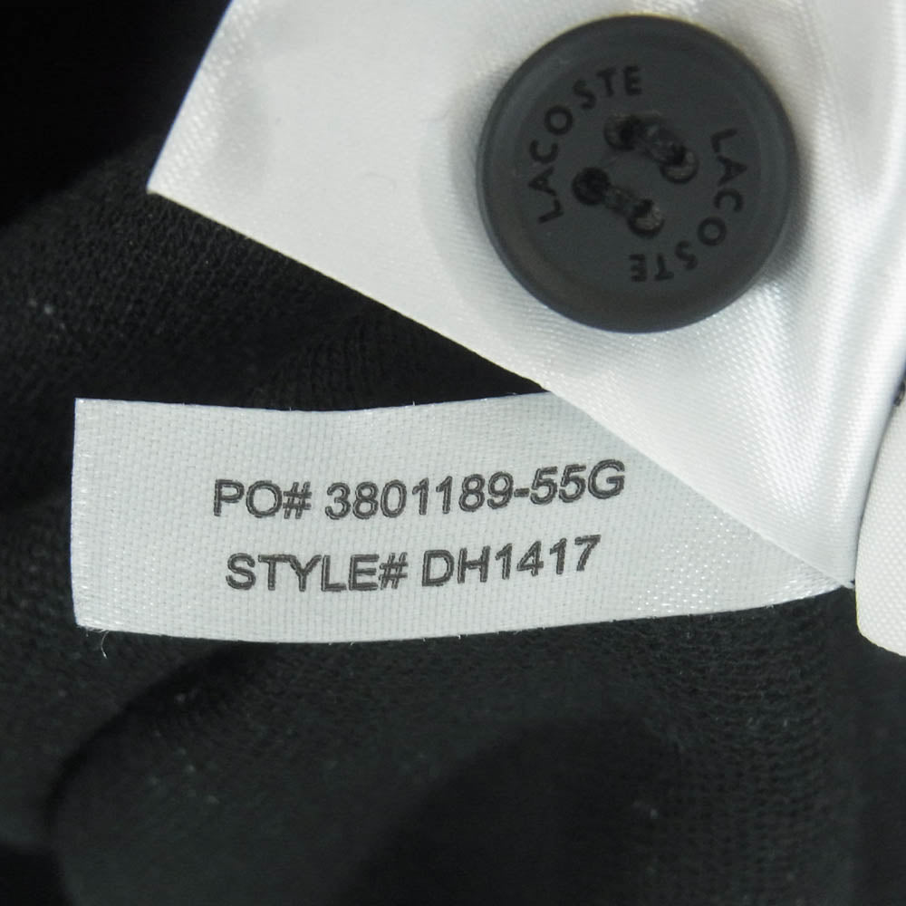 LACOSTE ラコステ DH1417-10 モノグラム ジャカード ポロシャツ 半袖 ダークグレー系 ブラック系 L 5【美品】【中古】