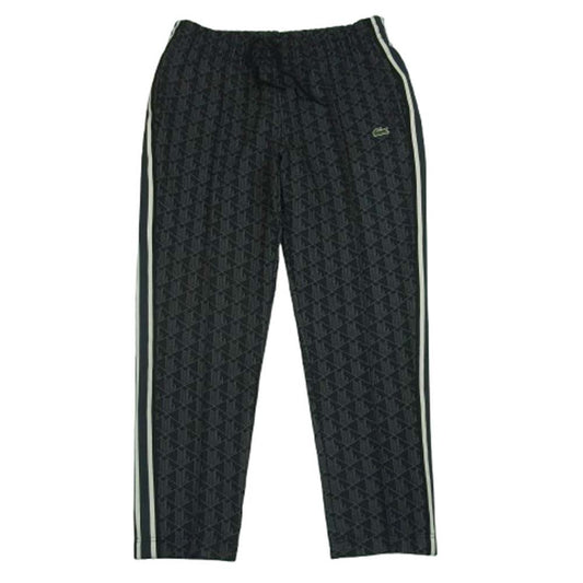 LACOSTE ラコステ XH1440-10 サイドテーピング モノグラム ジャカード トラック パンツ ブラック系 グレー系 L 5【美品】【中古】
