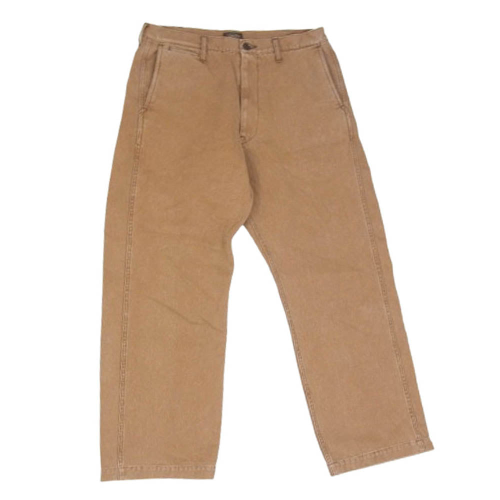 SUGAR CANE シュガーケーン SC42562 COTTON DUCK WIDE TROUSERS AGED MODEL エイジング加工 コットン ダック ワイド トラウザーズ ブラウン系 L【極上美品】【中古】