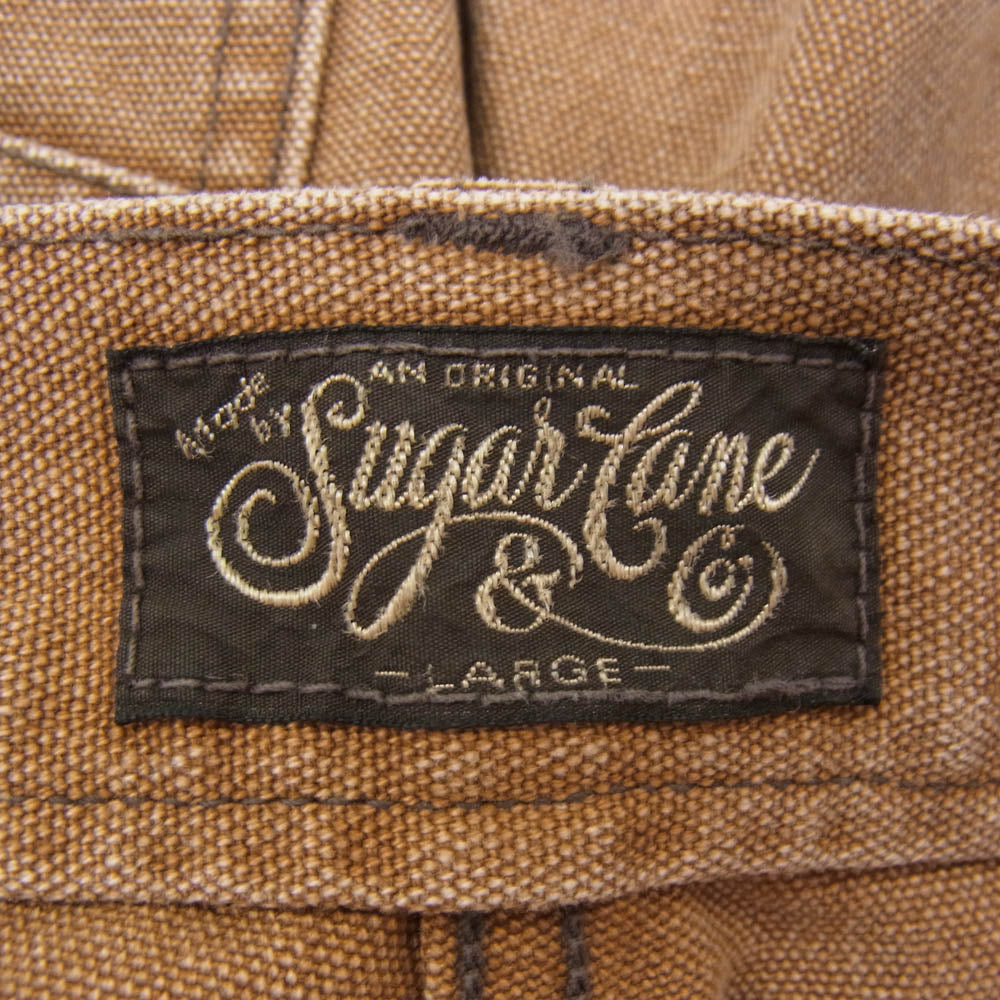 SUGAR CANE シュガーケーン SC42562 COTTON DUCK WIDE TROUSERS AGED MODEL エイジング加工 コットン ダック ワイド トラウザーズ ブラウン系 L【極上美品】【中古】