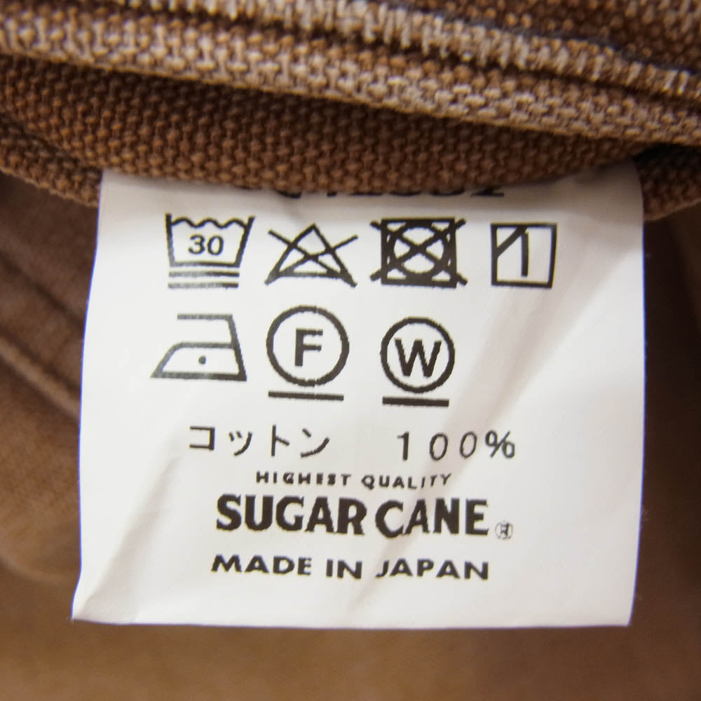 SUGAR CANE シュガーケーン SC42562 COTTON DUCK WIDE TROUSERS AGED MODEL エイジング加工 コットン ダック ワイド トラウザーズ ブラウン系 L【極上美品】【中古】
