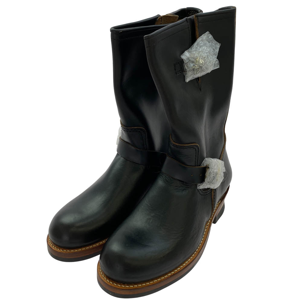 LONE WOLF ロンウルフ LW00300 Engineer boots 真鍮バックル エンジニアブーツ ブラック系 8 1/2【極上美品】【中古】