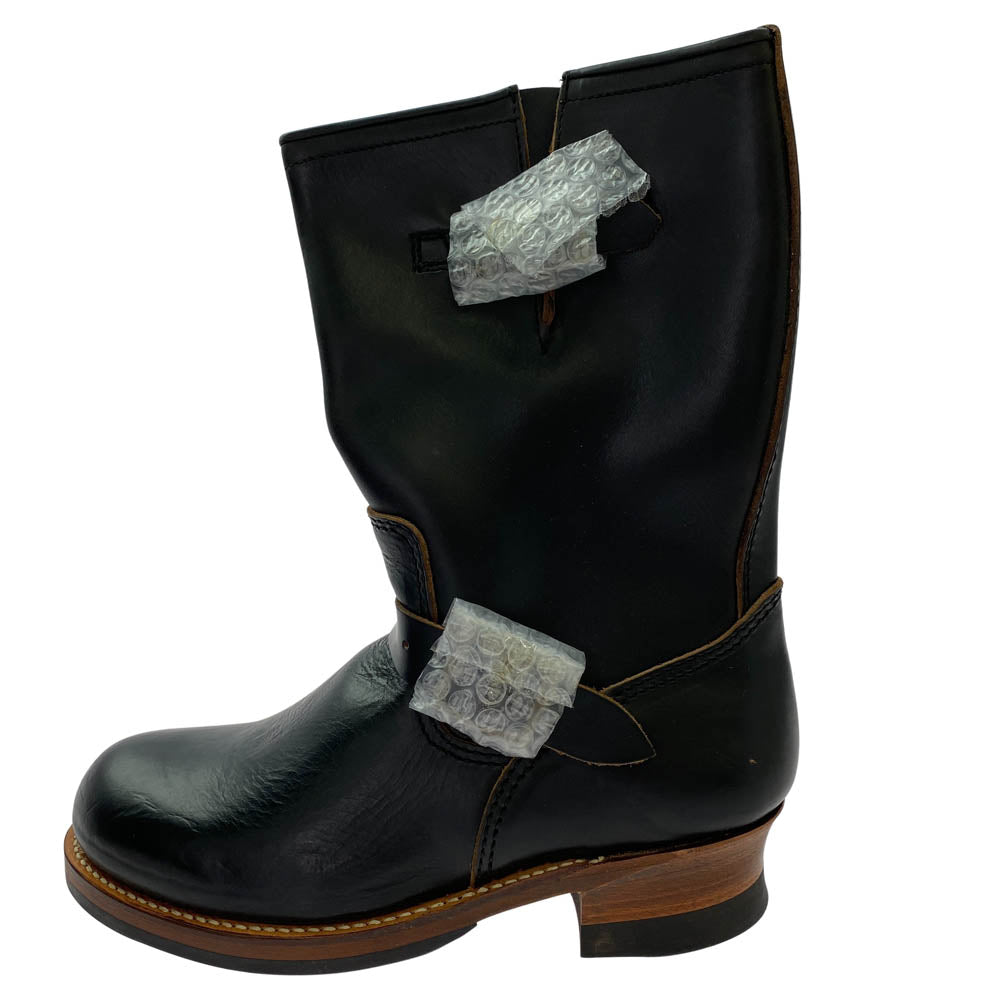 LONE WOLF ロンウルフ LW00300 Engineer boots 真鍮バックル エンジニアブーツ ブラック系 8 1/2【極上美品】【中古】