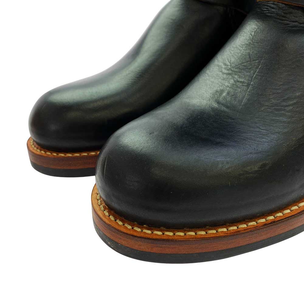LONE WOLF ロンウルフ LW00300 Engineer boots 真鍮バックル エンジニアブーツ ブラック系 8 1/2【極上美品】【中古】