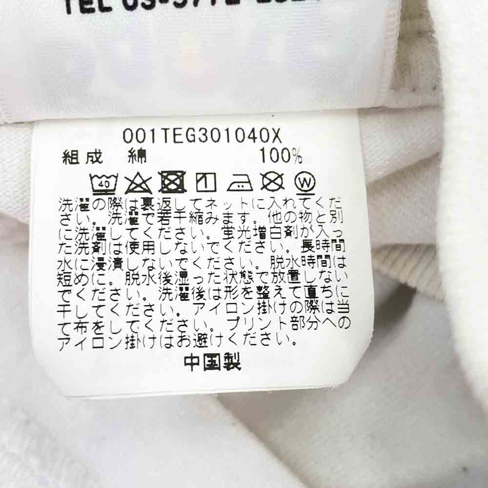 A BATHING APE アベイシングエイプ 001TEG301040X ヘッド フレイム カレッジ ロゴ プリント カットソー 半袖 Tシャツ ホワイト ホワイト系 L【中古】