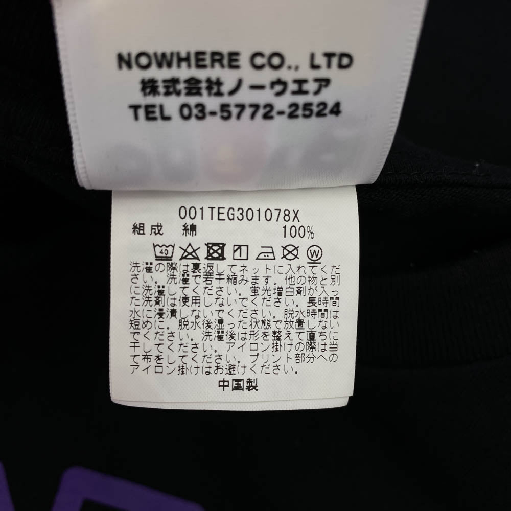 A BATHING APE アベイシングエイプ 001TEG301078X ネオン カレッジ ロゴ プリント カットソー 半袖 Tシャツ ブラック Lサイズ ブラック系 L【中古】