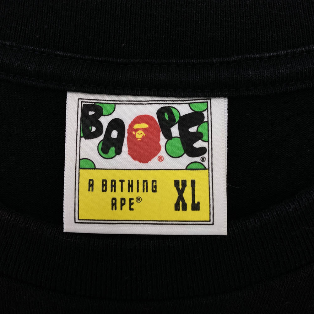A BATHING APE アベイシングエイプ 001TEF801059X グラスビーズ カレッジ ロゴ プリント Tシャツ 半袖 ブラック ブラック系 XL【中古】