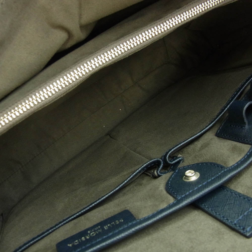 PELLE MORBIDA ペッレモルビダ CA013B- CAPITANO キャピターノ レザー ブリーフケース ビジネス バッグ ネイビー系【中古】