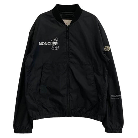 MONCLER モンクレール 25SS K109U1A00009 FRAGMENT OSTRIA GIUBBOTTO Jackets フラグメント プリント ナイロン ジップ ジャケット ブラック系 2【中古】