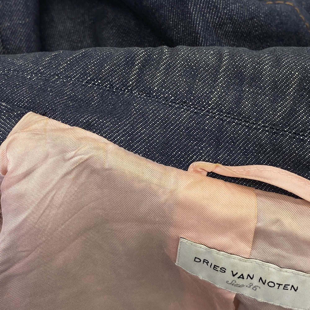 DRIES VAN NOTEN ドリスヴァンノッテン 3956-1402 1B デニムテーラード ジャケット インディゴブルー系 36【中古】