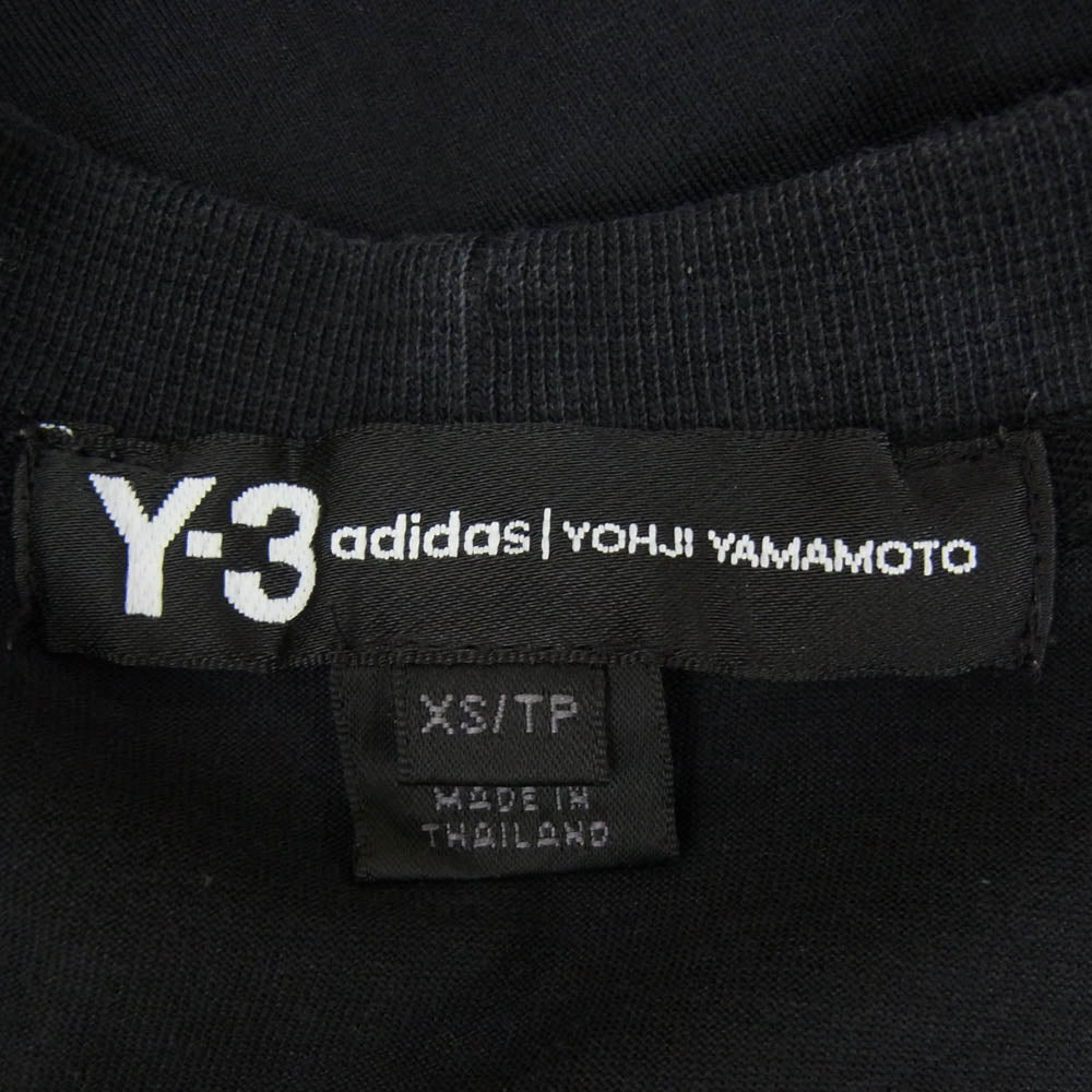 Y-3 Yohji Yamamoto ワイスリー ヨウジヤマモト 18SS DP0611 SIGNATURE S/S TEE シグネチャー ロゴ刺繍 半袖 Tシャツ カットソー ブラック系 XS【中古】