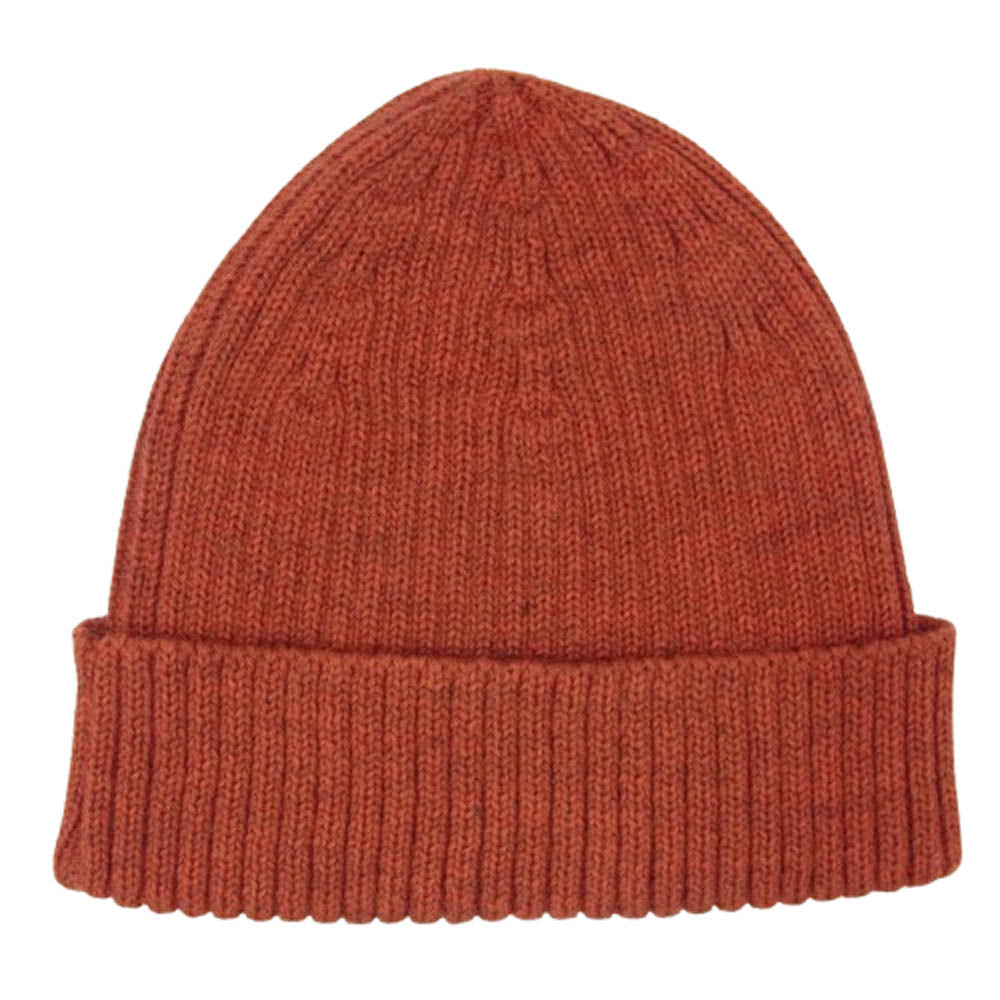 MAISON KITSUNE メゾンキツネ LM0611KT1022 Patch Knit Cap フォックス ヘッド パッチ ビーニー ニット帽 バーガンディー系【美品】【中古】