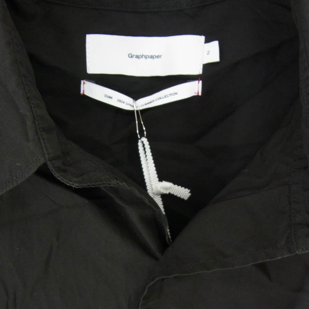 GRAPHPAPER グラフペーパー 24SS GM241-50001C Broad L/S Oversized Regular Collar Shirt 長袖 シャツ ホワイト ブラック系 2【中古】