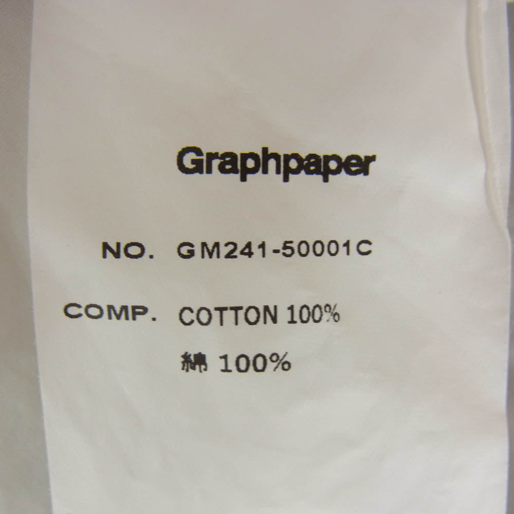GRAPHPAPER グラフペーパー 24SS GM241-50001C Broad L/S Oversized Regular Collar Shirt 長袖 シャツ ホワイト ブラック系 2【中古】