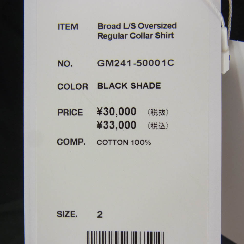 GRAPHPAPER グラフペーパー 24SS GM241-50001C Broad L/S Oversized Regular Collar Shirt 長袖 シャツ ホワイト ブラック系 2【中古】