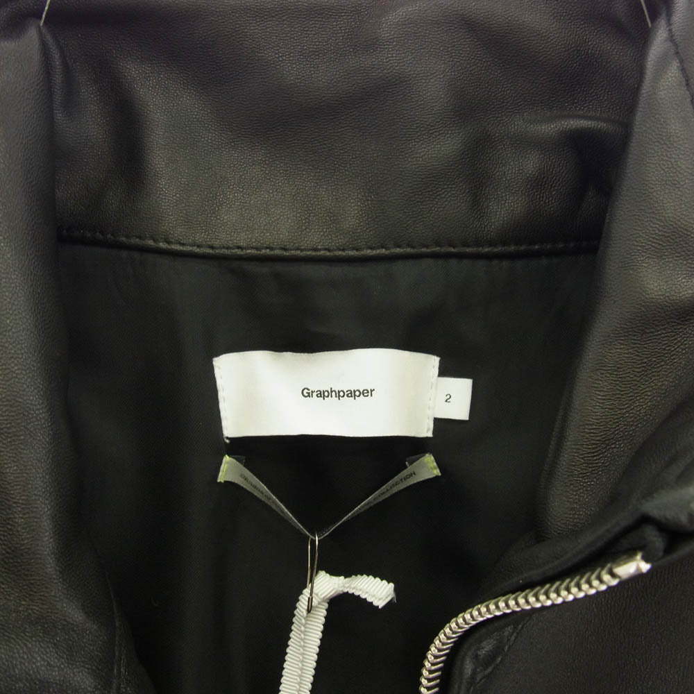 GRAPHPAPER グラフペーパー 24AW GM243-30097 Sheep Leather Track Blouson シープ レザー トラック ブルゾン ジャケット ブラック系 2【美品】【中古】