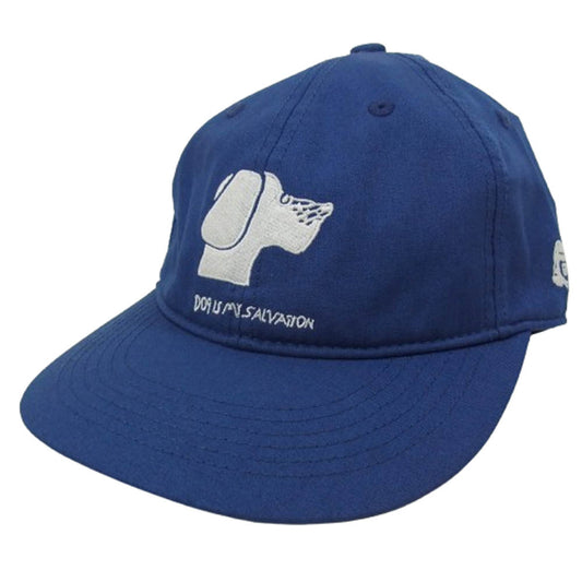 タコマ フジ レコード 25SS TCM25-009 DOG IS MY SALVATION CAP designed by Yachiyo Katsuyama キャップ ドッグ 刺繍 キャップ ブルー系【美品】【中古】