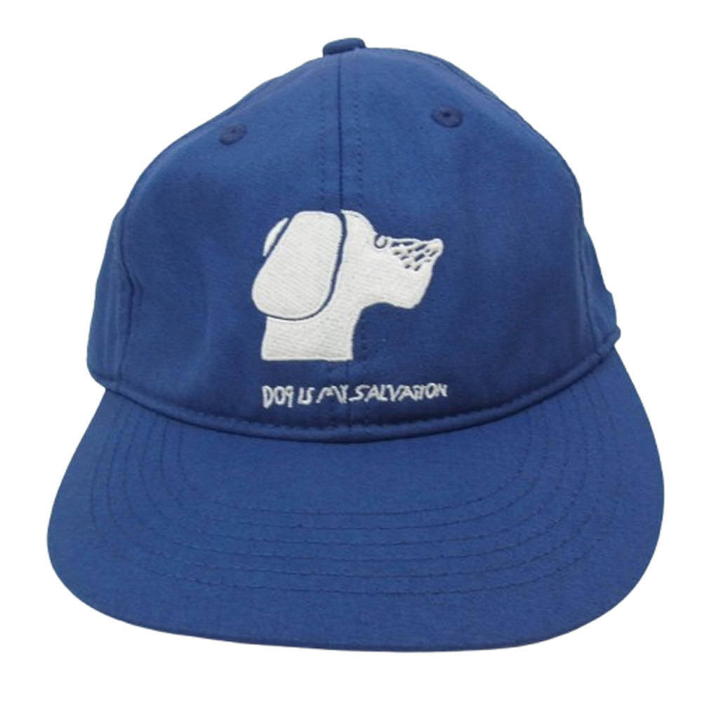 タコマ フジ レコード 25SS TCM25-009 DOG IS MY SALVATION CAP designed by Yachiyo Katsuyama キャップ ドッグ 刺繍 キャップ ブルー系【美品】【中古】