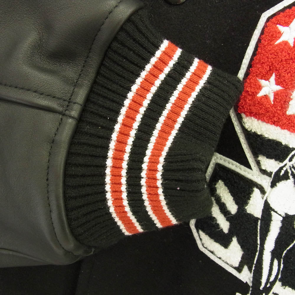 Supreme シュプリーム 24AW × Hysteric Glamour Varsity Jacket ヒステリックグラマー バーシティー ジャケット スタジアム ジャケット スタジャン ブラック系 L【美品】【中古】