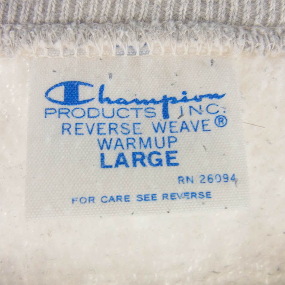 Champion チャンピオン C3-G002 REVERSE WEAVE リバースウィーブ 青単色タグ復刻 STANDARD SWEAT SHIRT スタンダード クルーネック スウェット トレーナー グレー系 L【中古】
