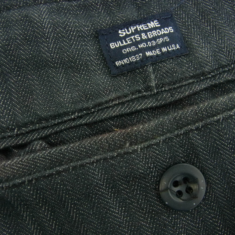 Supreme シュプリーム USA製 ヘリンボーン カーゴ ショーツ ハーフパンツ ブラック系 32【中古】