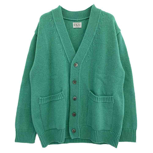 ヨネトミ 95-224-020 SOFT LAMB WOOL KNIT C/D ソフト ラムウール ニット カーディガン グリーン系 1【中古】