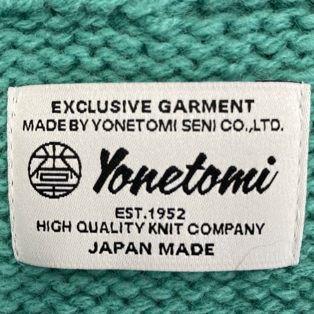 ヨネトミ 95-224-020 SOFT LAMB WOOL KNIT C/D ソフト ラムウール ニット カーディガン グリーン系 1【中古】
