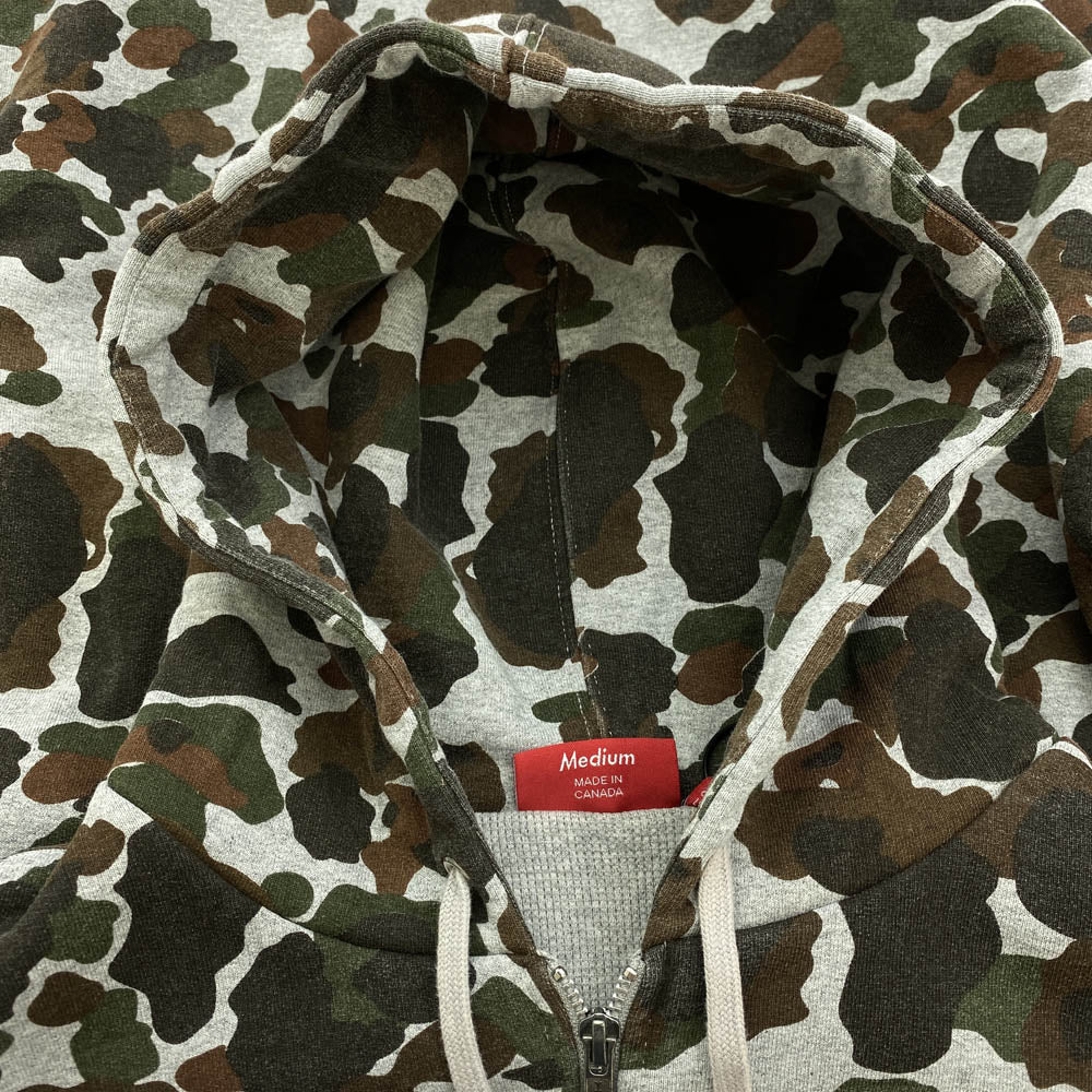 Supreme シュプリーム 12AW Arc Logo Thermal Zip-Up Sweatshirt カモ 迷彩 アーチロゴ 裏地サーマル ジップアップ スウェット フーディ パーカー マルチカラー系 M【中古】