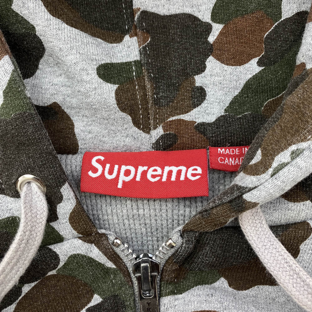 Supreme シュプリーム 12AW Arc Logo Thermal Zip-Up Sweatshirt カモ 迷彩 アーチロゴ 裏地サーマル ジップアップ スウェット フーディ パーカー マルチカラー系 M【中古】