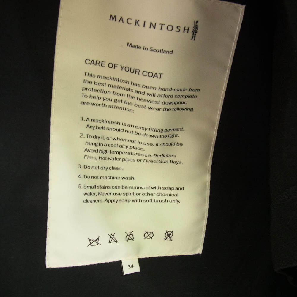 Mackintosh マッキントッシュ GR-1001D DUNKELD ダンケルド ライナー付き ゴム引き ステンカラー コート ダークネイビー系 34【中古】