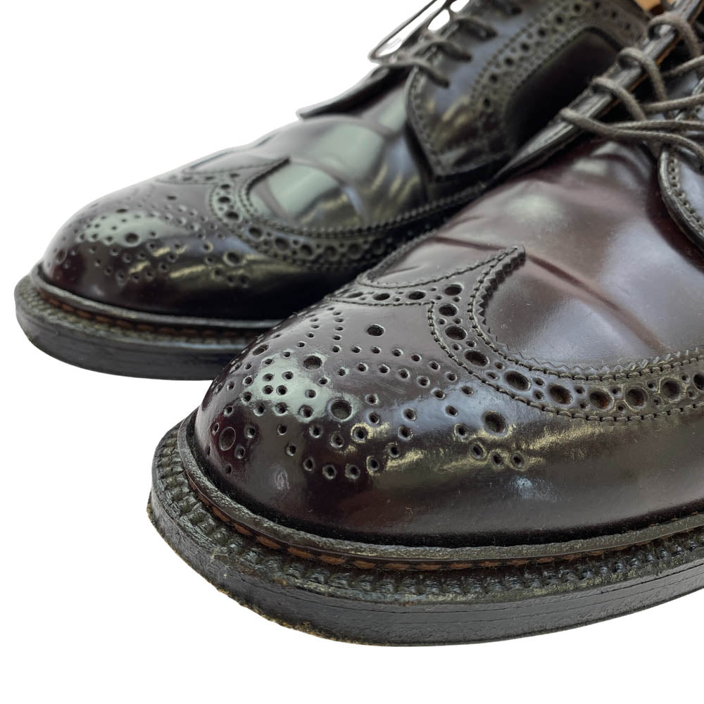 ALDEN オールデン 975 ロングウイング バリー コードバン ウイングチップ レースアップ レザー シューズ ブラウン系 7D【中古】