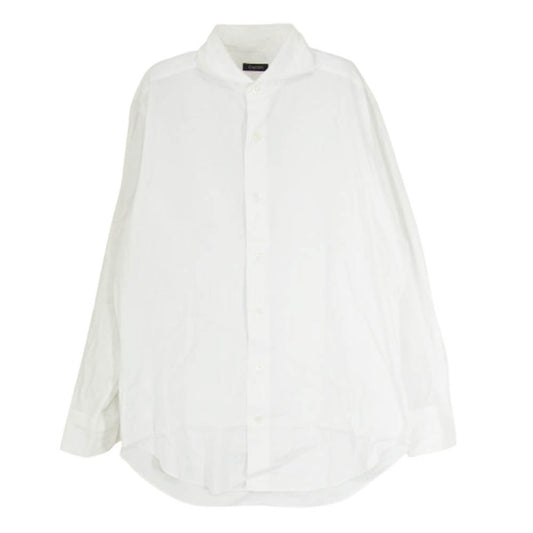 CRUCIANI クルチアーニ イタリア製 ワイドスプレッドカラー ストレッチ ドレスシャツ ホワイト系 40【中古】