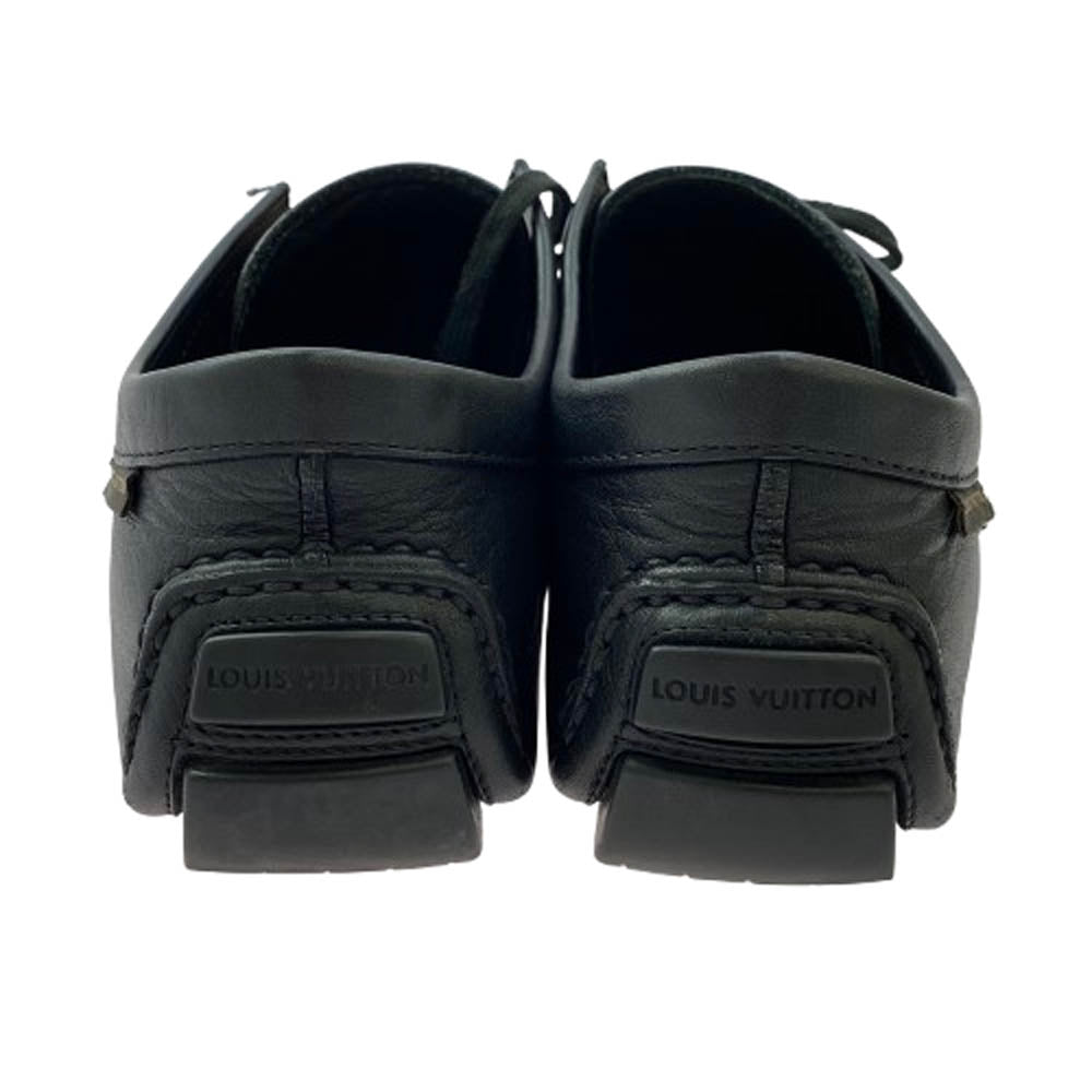LOUIS VUITTON ルイ・ヴィトン FA0034 レザー モカシン ドライビングシューズ ブラック系 7【中古】