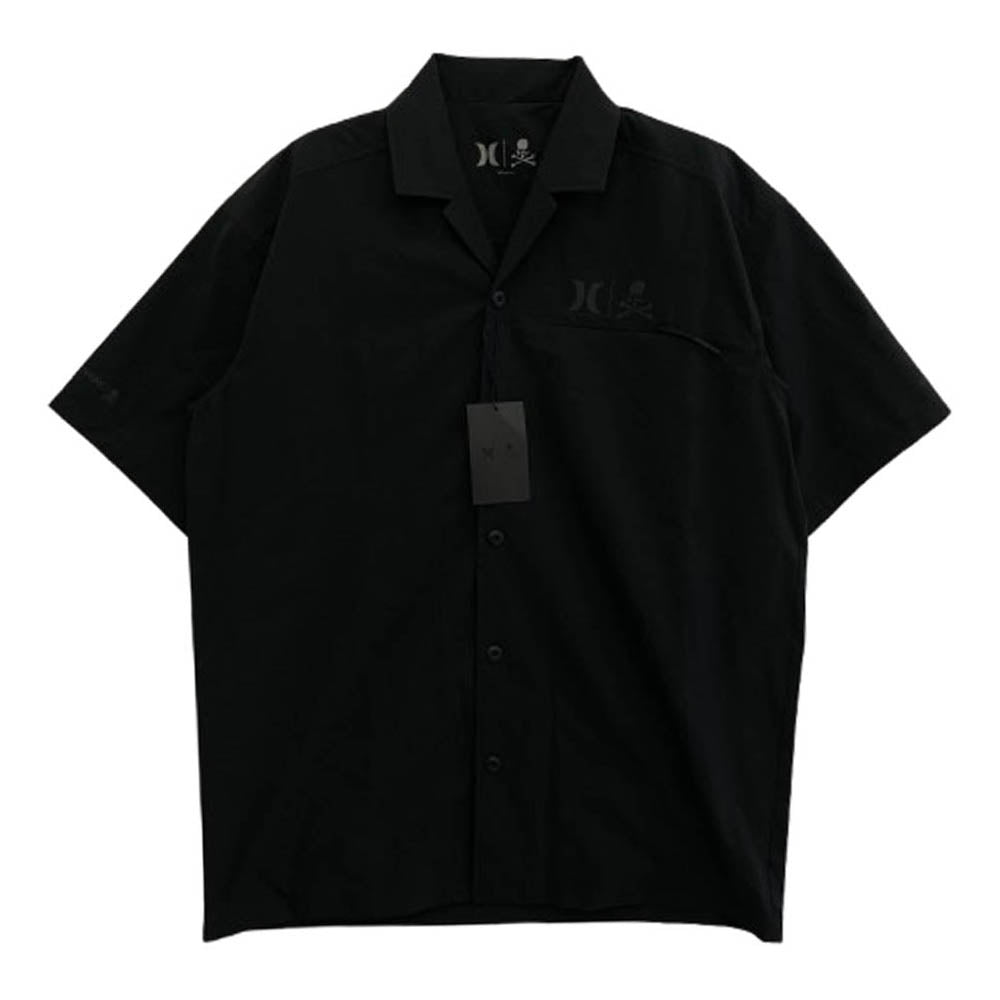 マスターマインド × Hurley ハーレー 24MMMCWV08 PHANTOM WOVEN SHIRT ファントム オープンカラー 半袖シャツ ブラック系 M【新古品】【未使用】【中古】