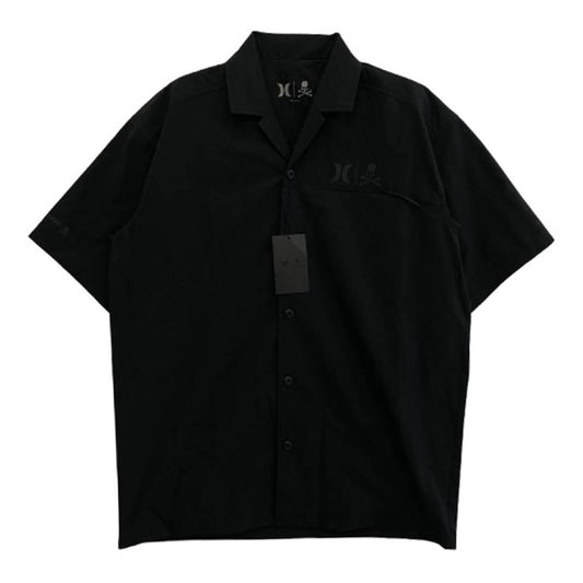 マスターマインド × Hurley ハーレー 24MMMCWV08 PHANTOM WOVEN SHIRT ファントム オープンカラー 半袖シャツ ブラック系 M【新古品】【未使用】【中古】