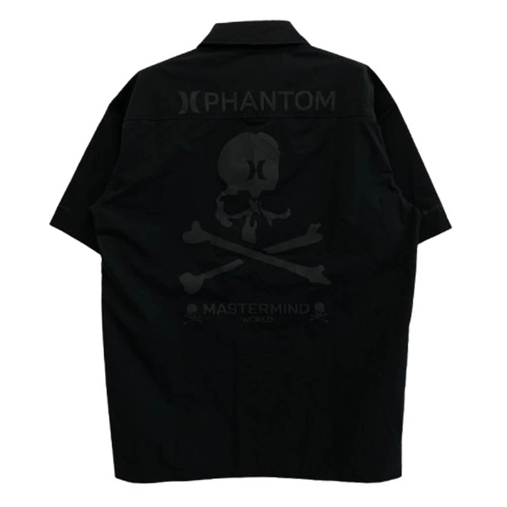 マスターマインド × Hurley ハーレー 24MMMCWV08 PHANTOM WOVEN SHIRT ファントム オープンカラー 半袖シャツ ブラック系 M【新古品】【未使用】【中古】