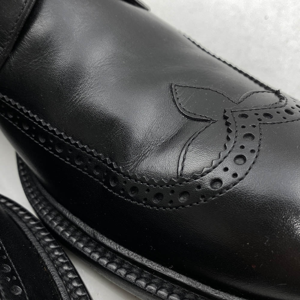 LOUIS VUITTON ルイ・ヴィトン ウイングチップ レースアップ レザー シューズ ブラック系 7【中古】