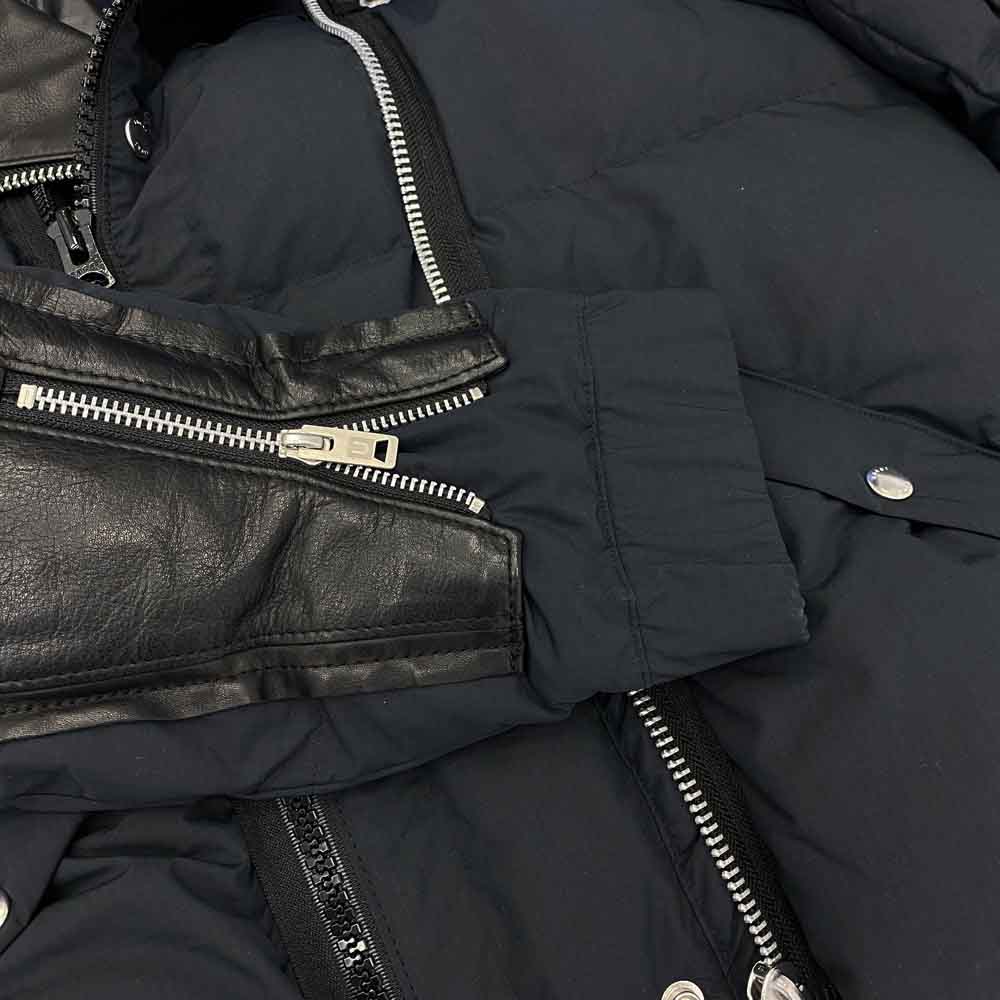 UNDERCOVER アンダーカバー UCZ9203 × sacai サカイ 再構築 レザーダブルライダース ドッキング パデッドジャケット ブラック系 ダークネイビー系【新古品】【未使用】【中古】