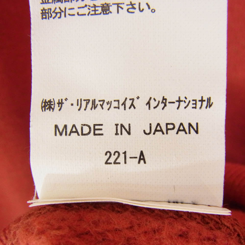 The REAL McCOY'S ザリアルマッコイズ MC13111 10 OZ. LOOPWHEEL SWEATSHIRT 吊り編みスウェット チェリー レッド系 M【美品】【中古】