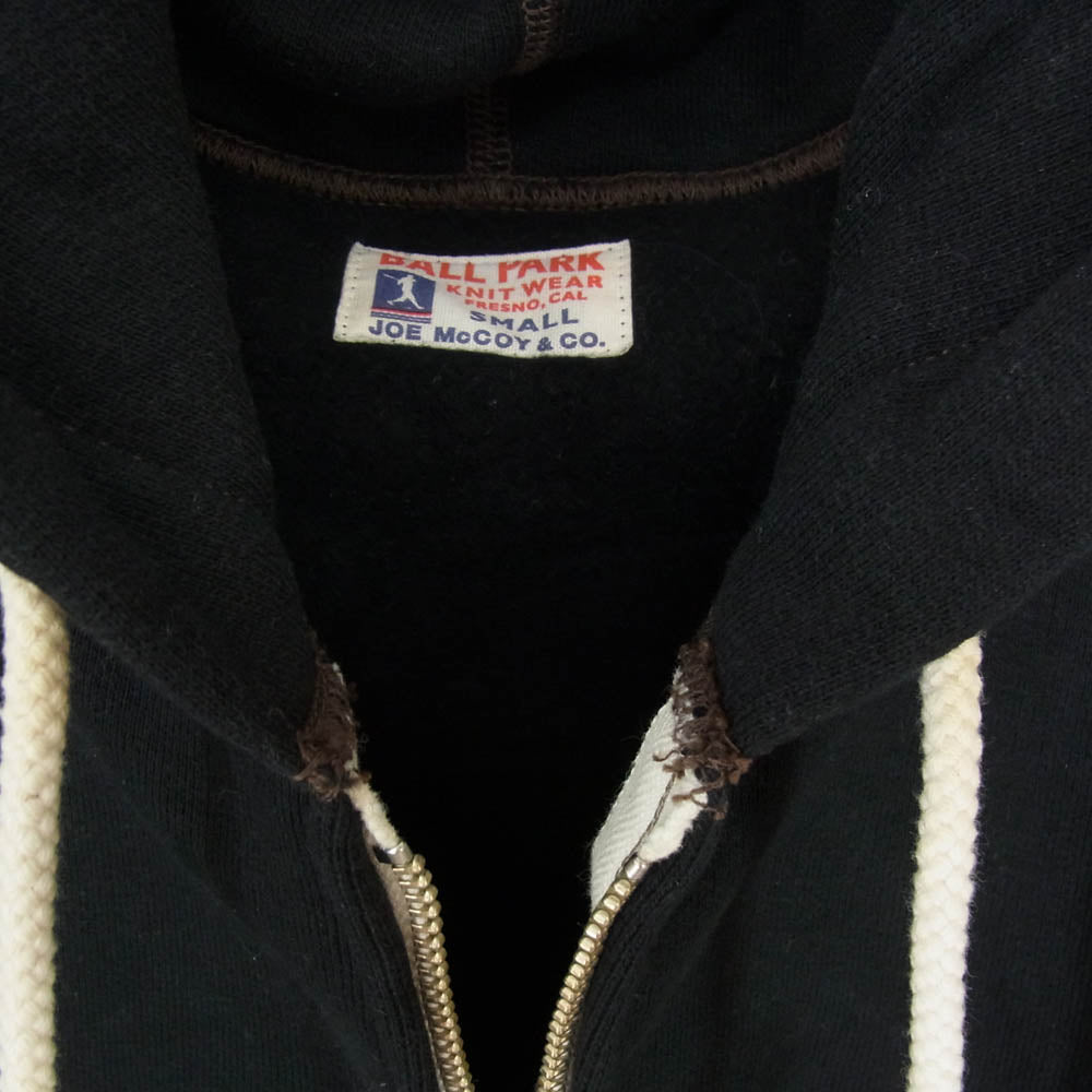 The REAL McCOY'S ザリアルマッコイズ MC18115 BALL PARK 12 oz. FULL ZIP PARKA 12オンス フルジップ パーカー ブラック系 S【中古】